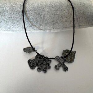 Disneys Descendants Villain Pirates Necklace 5 Charms Black Cord